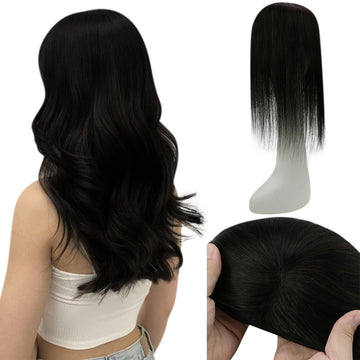 Lace Human Hair Toppers Wig Best Hairpieces For Women Hair Loss Color #1B Off Black (13cm*13cm) - FShine Shop